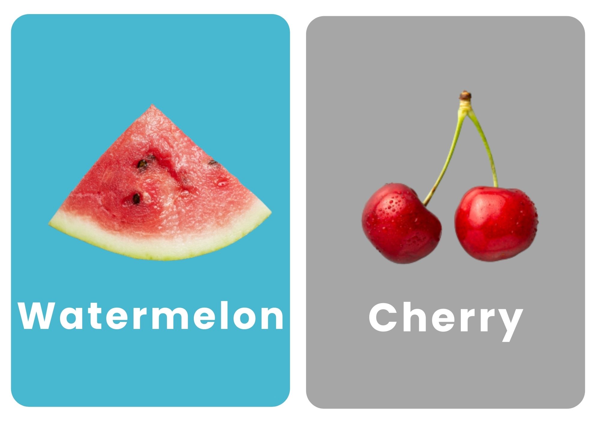 карточки фруктов на английском арбуз вишня черешня
