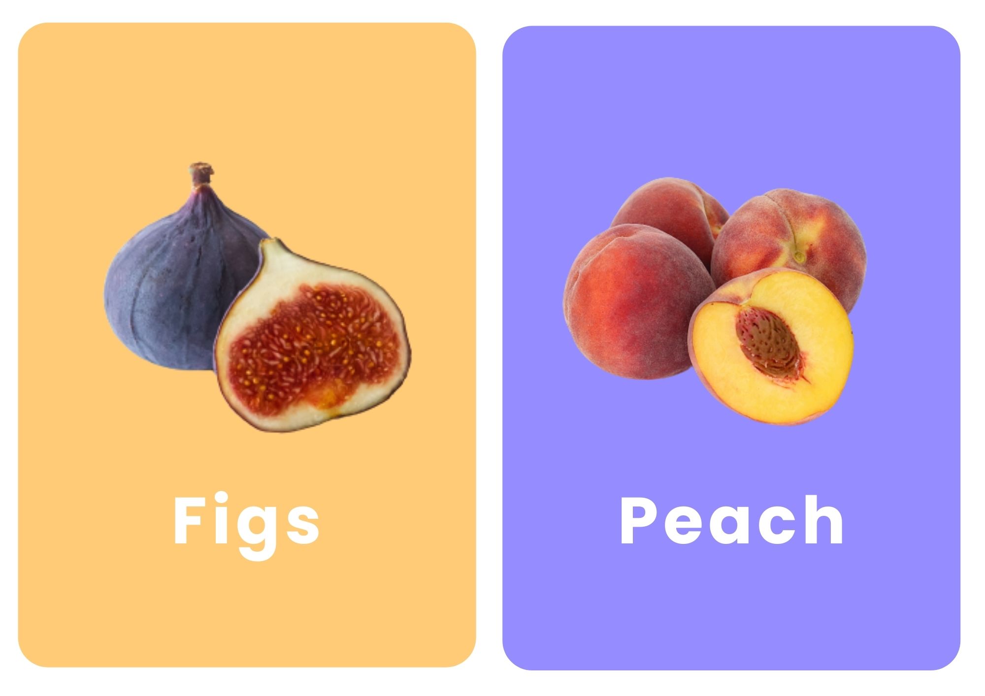 карточки фруктов на английском персик слива